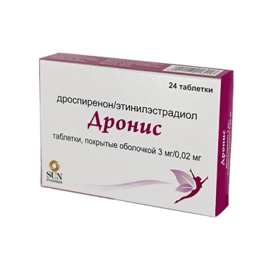 Дронис таблетки п/о 3мг/0,02мг №24х1