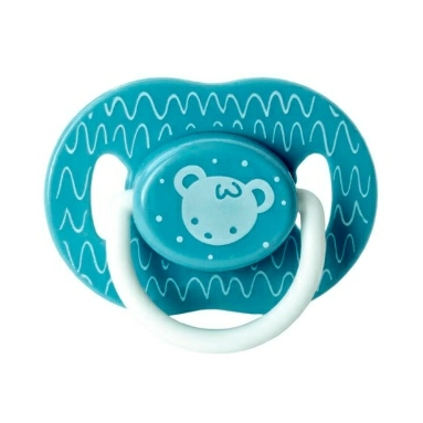 Bebaby Соска-пустышка силиконовая, ортодонтическая форма, в комплекте защитный колпачок, 0-6 мес (синий, розовый), арт.LM-9221/1