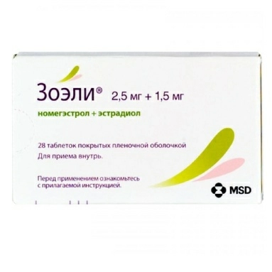 Зоэли таблетки п/о 2,5мг/1,5мг в блистерах №28 (24+4)х1