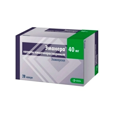 Эманера капсулы кишечнорастворимые 40мг №7х4