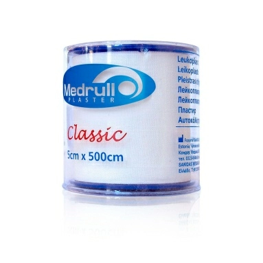 Пластырь рулонный белого цвета на текстильной основеMedrull "Classic" 5см х 500см