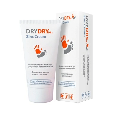 Антиперспирант-крем при умеренном потоотделении DRYDRYDE Zinc Cream/ДРАЙДРАЙДЕ Цинк Крем 50 мл