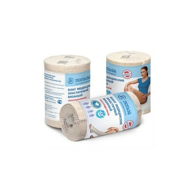 Бинт медицинский эластичный вязаный 3,0м х 100мм малой растяжимости