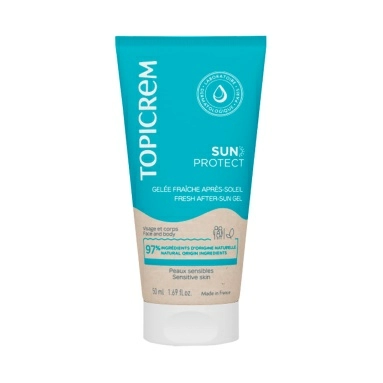 Набор TOPICREM SUN PROTECT:Увлажняющее солнцезащитное молочко SPF50+ 200 мл+Освежающее желе после загара 50 мл