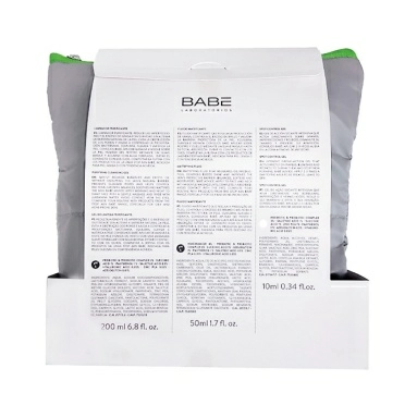 "LABORATORIOS BABE"Набор косметический STOP AKN "ПРОБЛЕМНАЯ КОЖА",260м(гель очищ.,флюид увлаж.,гель локал.,косметич.)