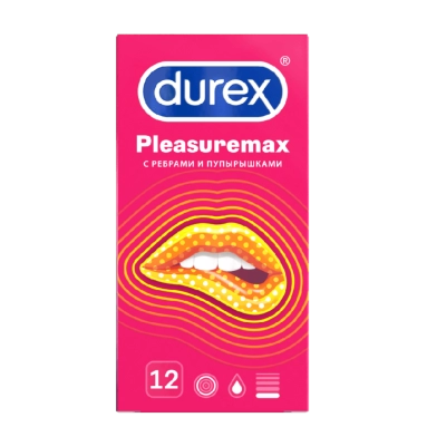 Презервативы Durex № 12 Pleasuremax с ребрами и пупырышками