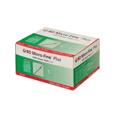 Шприцы инсулиновые BD Micro-Fine TM Plus 1мл U-100 с иглой 29G (0,33х12,7мм)№10