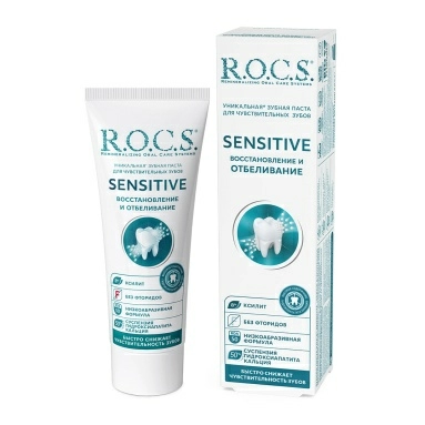 ROCS Sensitive Зубная паста "Восстановление и отбеливание" для чувств.зубов 94г