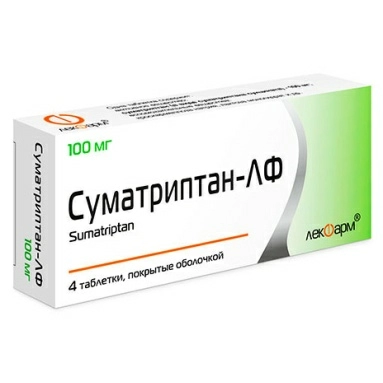 Суматриптан-ЛФ таблетки п/о 100мг №4х1