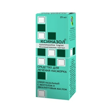 Ксиназол спрей назальный с ментолом и эвкалиптовым маслом 1мг/мл 25мл №1