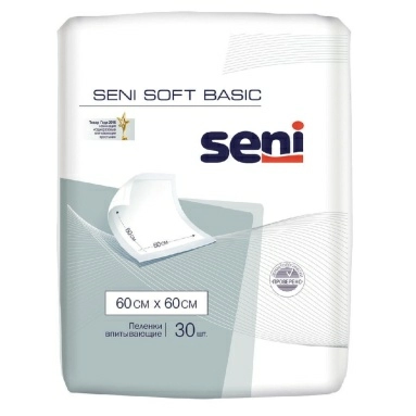 Seni Soft Basic Пеленки одноразовые 60*60 см (впитывающие), 30 шт