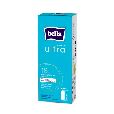 Bella Panty Ultra large Ультратонкие женские гигиенические ежедневные прокладки 18 шт