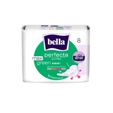 Bella Perfecta ultra maxi Green Ультратонкие женские гигиенические впитывающие прокладки 8 шт