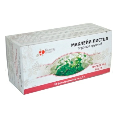 Маклейи листья порошок крупный 1,5г в фильтр-пакетах №20 в пачке