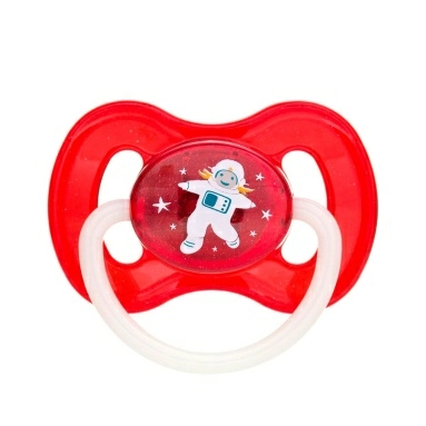 Canpol babies Пустышка-соска латексная (круглая 6-18 мес., со светящимся колечком) 23/222_red