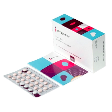 Эстеретта таблетки 3мг+15мг №24+4