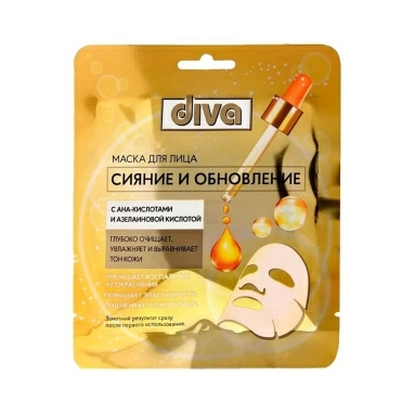 Diva Маска на тканевой основе "Сияние и обновление" 1шт.
