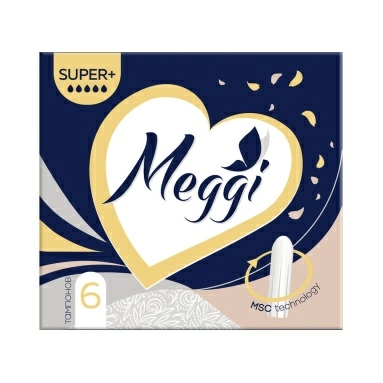 Тампоны гигиенические MEGGI SUPER+ 6шт (Арт.MEGBUL 0004)