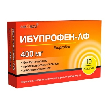 Ибупрофен-ЛФ порошок для приготовления раствора для приема внутрь 400мг в пакетах №10