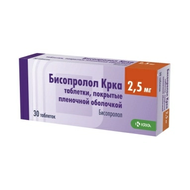 Бисопролол KRKA таблетки п/о 2,5мг №10х3