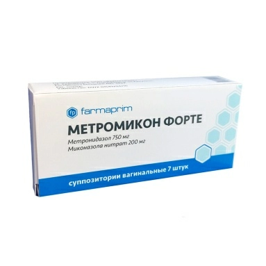 Метромикон форте суппозитории вагинальные 750мг/200мг №7х1