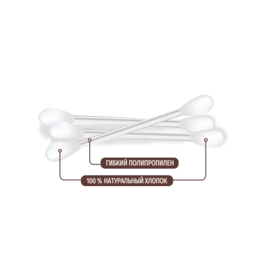 Lino Ватные палочки классические в твердой упаковке (моноблок), 100 шт