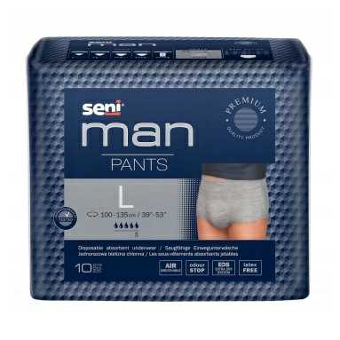 SENI MAN PANTS Впитывающие трусы для мужчин в размере L (large/большой) по 10 штук