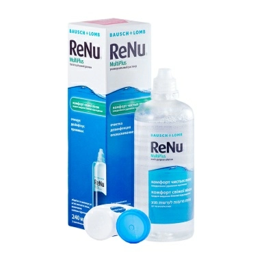 Раствор универс. ReNu MultiPlus (об-м,мл:240)по уходу за мягк.конт.л-ми в компл. с конт. д/хр. к.л.
