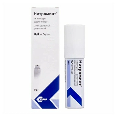 Нитроминт® спрей подъязычный дозированный 0,4мг/доза 10г №1