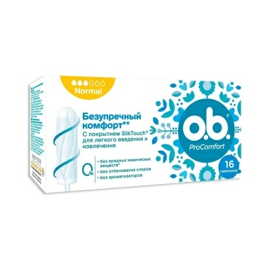 O.B. Тампоны женские гигиенические RroComfort Normal, 16шт