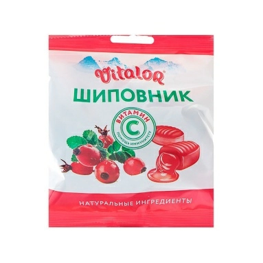 Леденцовая карамель с вит С со вкусом шиповника масса 3,8г (бон-бон)