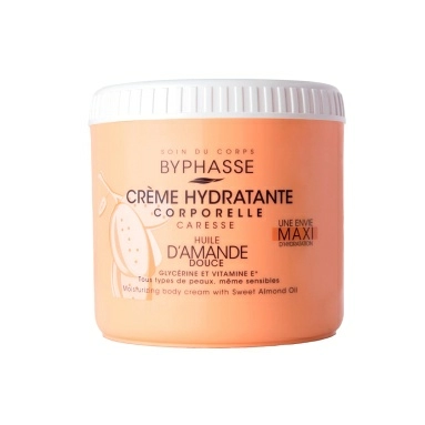 BYPHASSE Увлажняющий крем для тела с маслом сладкого миндаля, 500 мл
