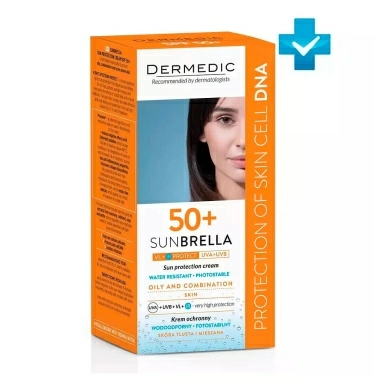 Dermedic SUNBRELLA Крем солнцезащитный SPF50+ для жирной и смешанной кожи, 50 мл