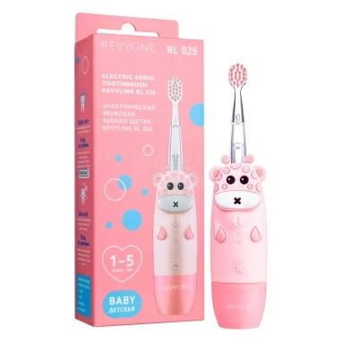 Revyline RL 025 Детская зубная щетка электрическая звуковая (розовая 6111 жираф)