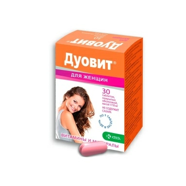 БАД "Витамины и минералы для женщин торгового знака ДУОВИТ" табл п/о массой 1710мг №30