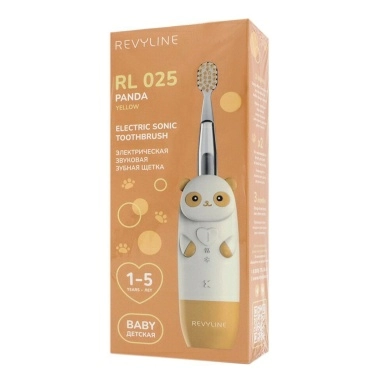Revyline RL 025 Детская зубная щетка электрическая звуковая (желтая 7852, панда)