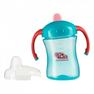 ПОМА Поильник с ручками и крышкой 6+, арт. 1014, 260 мл, 1 шт