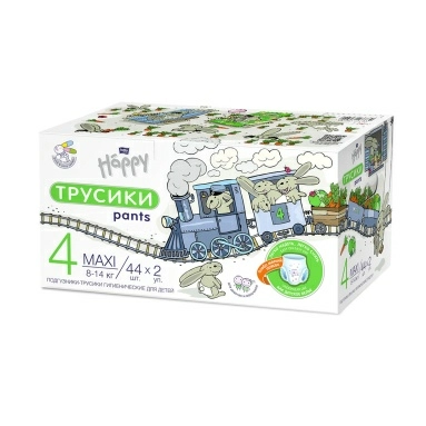 bella baby Happy Maxi Подгузники-трусики гигиенические для детей универсальные, 2*44 шт