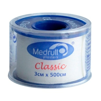 Пластырь рулонный белого цвета на текстильной основеMedrull "Classic" 3см х 500см