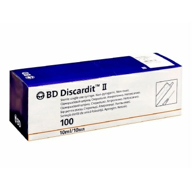 Шприц двухкомпонентные BD Discardit II 10 мл с иглой 21G x 1 1/2