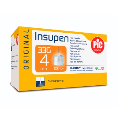 Иглы для шприц-ручки PIC solution INSUPEN ORIGINAL размер G33 (0,20мм х 4 мм) № 100