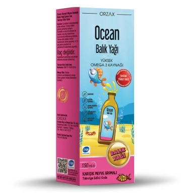 Оушен Фиш Оил (Рыбий жир) / Ocean Fish Oil со вкусом фруктовый микс, БАД жидкость во флаконе 150 мл