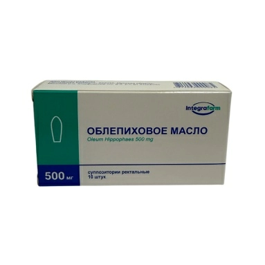 Облепиховое масло супп.рект. 500мг в конт.яч.уп. №5х2
