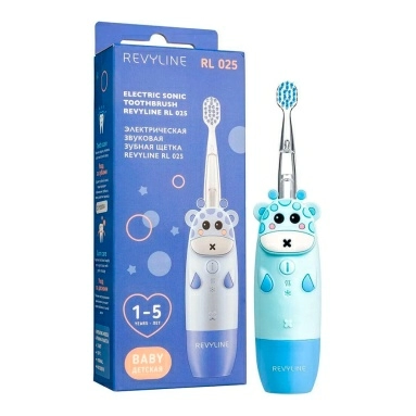 Revyline RL 025 Детская зубная щетка электрическая звуковая (голубая 6112 жираф)