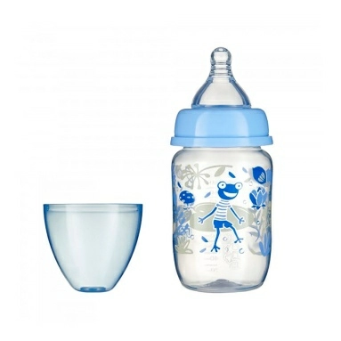 ПОМА Бутылочка пластик с широк горлом с мол силик соской с медл поток 0мес+ арт7010 180 мл 1 шт