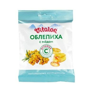 Леденцовая карамель с вит С со вкусом облепихи с мёдом масса 3,8г (бон-бон)