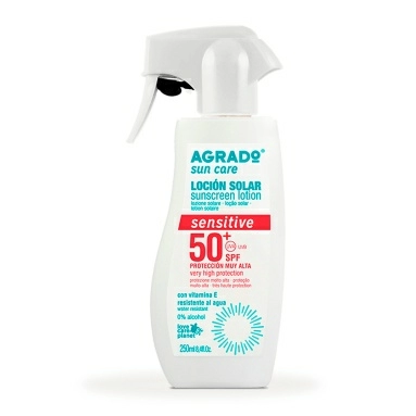 AGRADO Солнцезащитный лосьон для чувствительной кожи SPF50+ / Sunscreen Lotion SPF 50+ Sensitive, 250мл