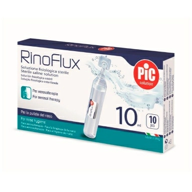 Раствор физиологический cтерильный RinoFlux для ингаляций и очистки носа, во флаконах 10,0 мл №10