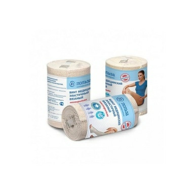 Бинт медицинский эластичный вязаный 3,5 м х 120 мм