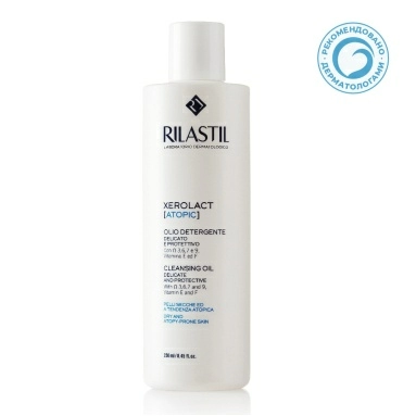 Rilastil XEROLACT [ATOPIC] Нежное защитное очищающее масло для сухой и склонной к атопии кожи, 250 мл